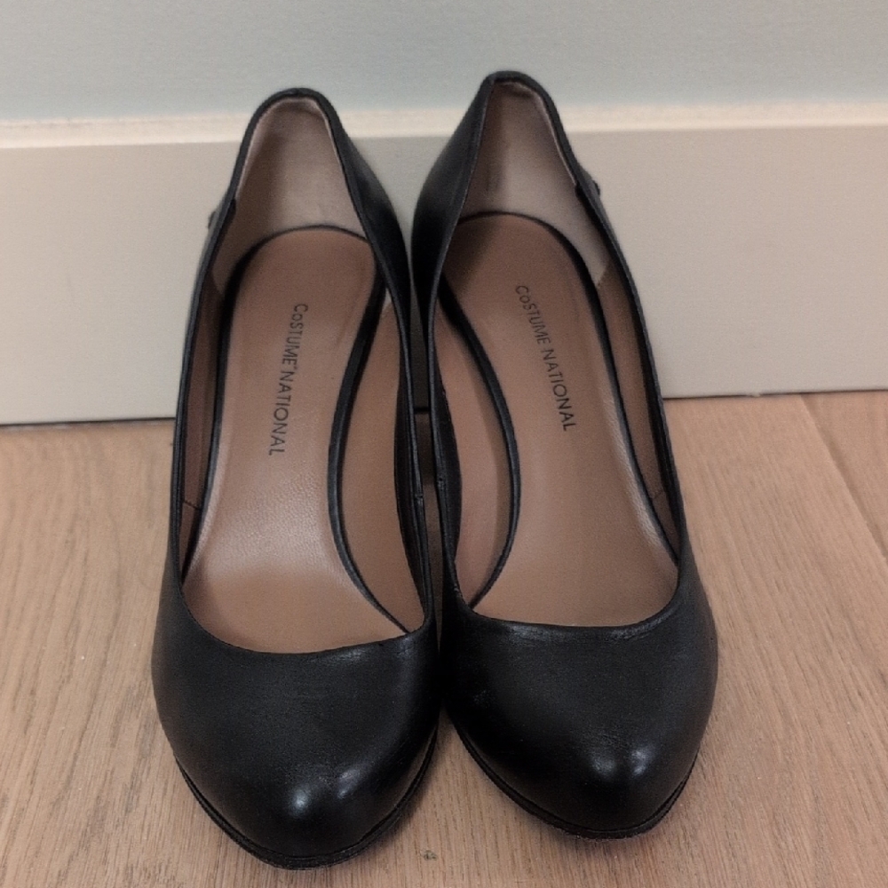 CNC Costume National Black Leather Heels Timeless Design